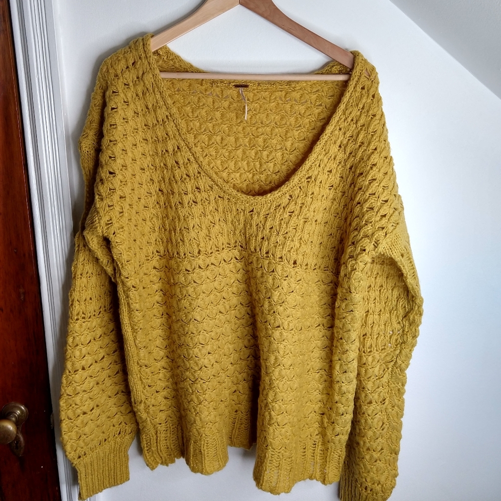 FREE PEOPLE Open Knit Oversized Boho Sweater